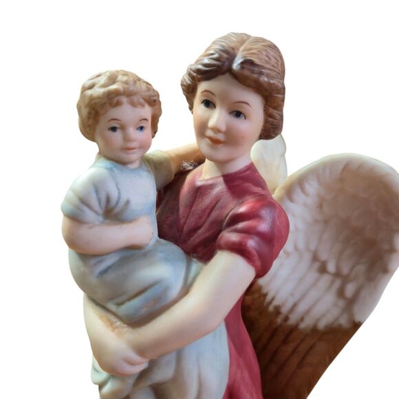 Homco 1414 Angel Holding Baby Child Figurine Home Decor Memorial Porcelain 7.5" - Picture 7 of 7